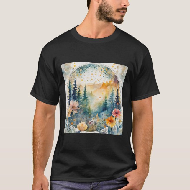 Aquarell-Blumenmuster 1  T-Shirt (Vorderseite)