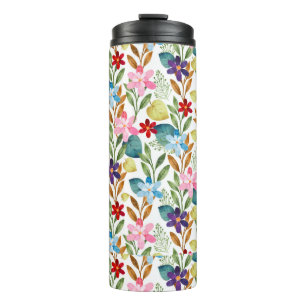 Aquarell-Blumenmuster-67666 Thermosbecher