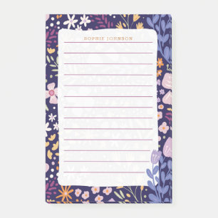 Aquarell-Blumenmuster Blumen Lila Weiblich Post-it Klebezettel