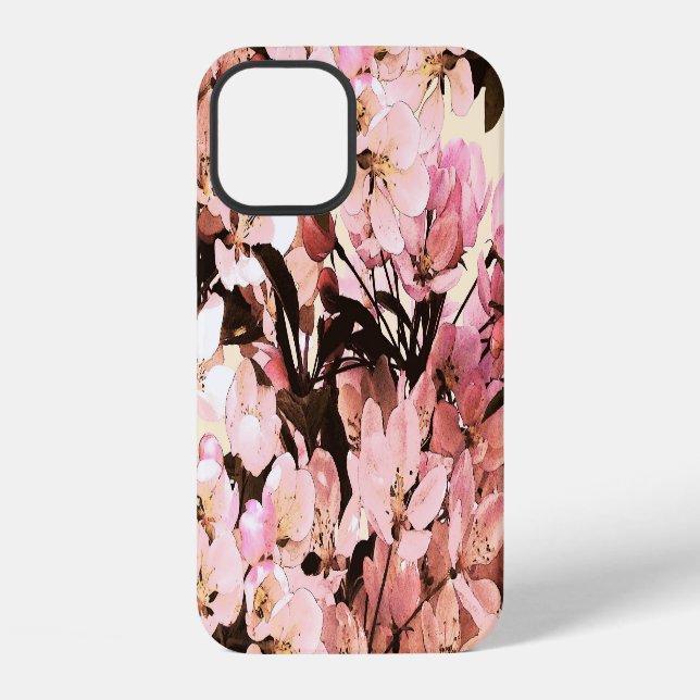 Aquarell-Blumenmuster-Design iPhone Hülle (Rückseite)