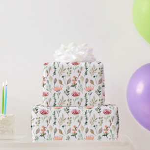 Aquarell-Blumenmuster Geschenkpapier