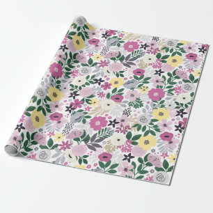 Aquarell-Blumenmuster Geschenkpapier