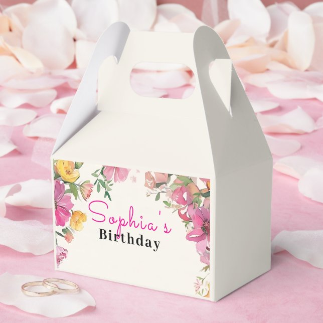 Aquarell-Blumenmuster Geschenkschachtel (Hochzeit)