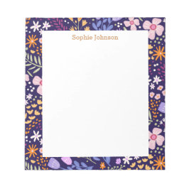 Aquarell-Blumenmuster Hübsch Personalisiert Notizblock