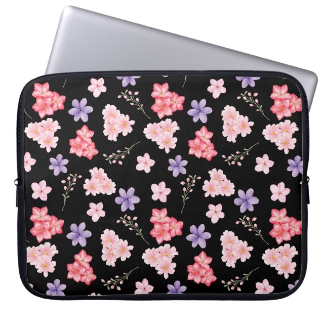 Aquarell-Blumenmuster  Laptopschutzhülle (Vorderseite)