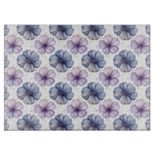 Aquarell-Blumenmuster Lavendel und Blau Schneidebrett