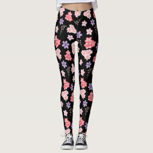 Aquarell-Blumenmuster Leggings