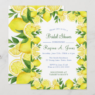 Aquarell-Blumenmuster mit Zitronenfrucht nahtloser Einladung