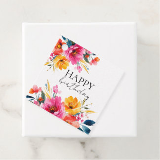 Aquarell-Blumenmuster | Moderne Floral Geschenkanhänger
