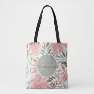 Aquarell-Blumenmuster-Monogramm Du bist unglaublic