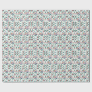Aquarell-Blumenmuster Pfirsich und Lavendel Geschenkpapier
