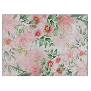 Aquarell-Blumenmuster Schneidebrett