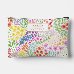 Aquarell-Blumenmuster Schön Personalisiert Zubehörtasche