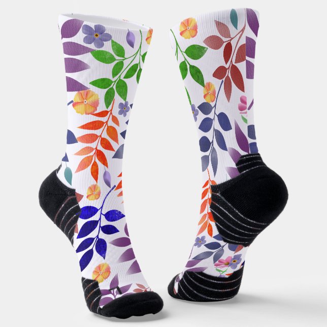 Aquarell-Blumenmuster-Socken Socken (Gewinkelt)
