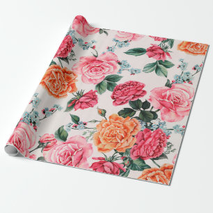 Aquarell-Blumenmuster, vintage, Blume, Geschenkpapier