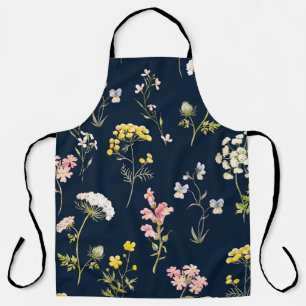 Aquarell-Blumenmuster, zarte Blüten handgezeichnet Schürze