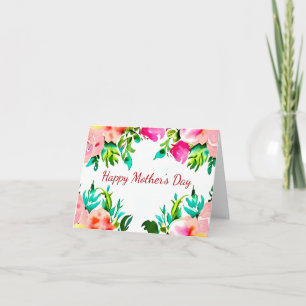 Aquarell-Blumenrahmen individuell Karte
