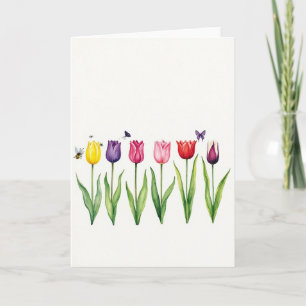Aquarell-Blumenreihenkarte Karte