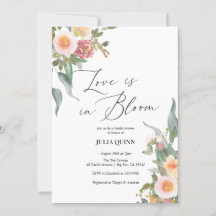 Aquarell Blumenrosa Grünes Brautparty