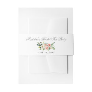 Aquarell Blumenrosa Silberbridal Tee Party Einladungsbanderole