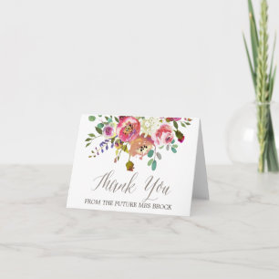 Aquarell-Blumenstrauß Danke von der zukünftigen Mr