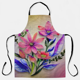 Aquarell-Blumenstrauß, farbenfroher Hintergrund Schürze