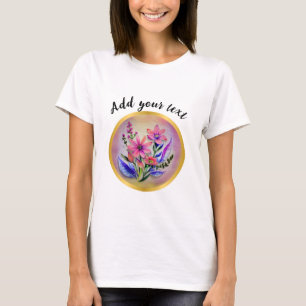 Aquarell-Blumenstrauß, farbenfroher Hintergrund T-Shirt