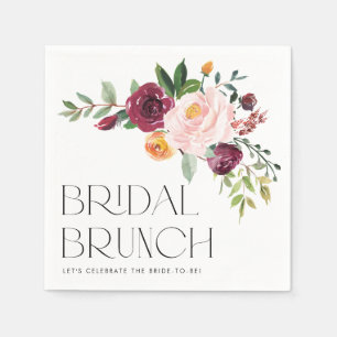 Aquarell-Blumenstrauß Herbstliche Hochzeitsbrunch Serviette