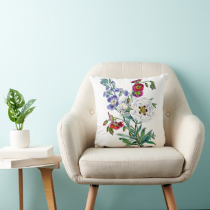 Aquarell Blumenstrauß im Vintage-Stil Kissen