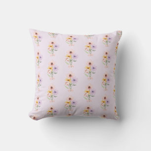 Aquarell-Blumenstrauß Mädchen-preppy Kissen