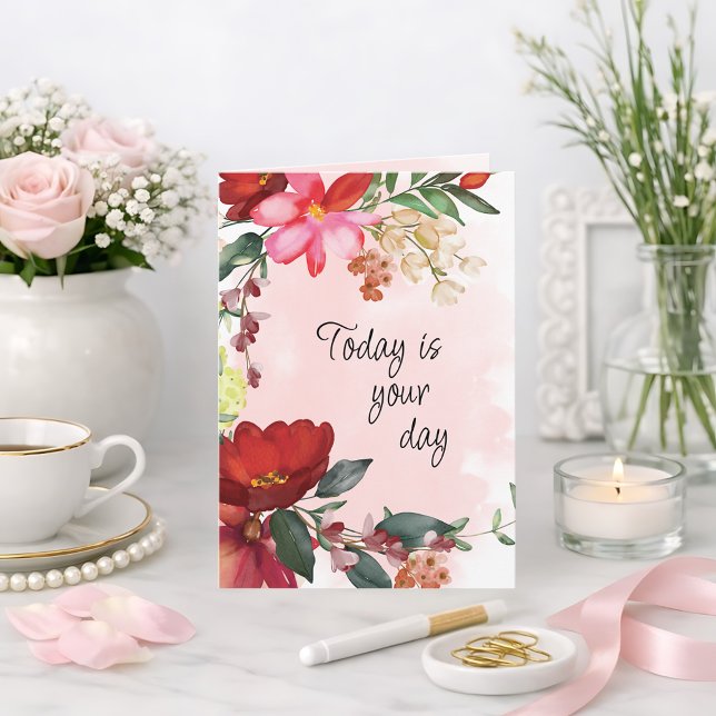 Aquarell Blumenstrauß Muttertag oder Geburtstag in Karte (Von Creator hochgeladen)