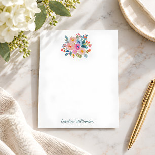 Aquarell-Blumenstrauß Personalisierte Schrift Mini Mitteilungskarte