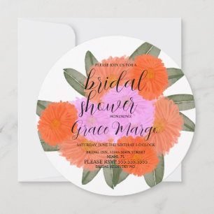 Aquarell-Blumenstrauß Rosa Feste Brautparty Einladung