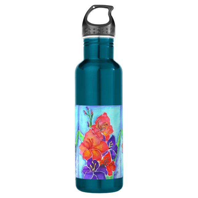 Aquarell-Blumenstrauß Trinkflasche (Vorderseite)