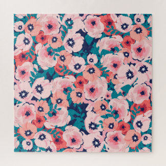 Aquarell-Blumenstrauß: Vintage-Pfingstrosen. Puzzle