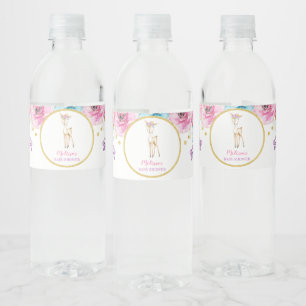 Aquarell Blumentauber-Girl-Babydusche Wasserflaschenetikett