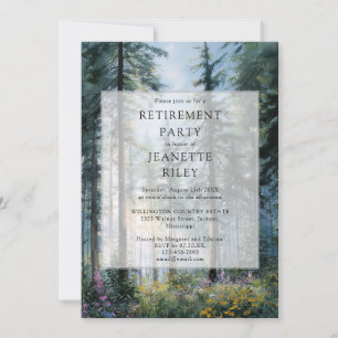 Aquarell-Blumenwald Elegante Ruhestandsfeier Einladung