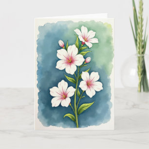 Aquarell-Blüten-Grußkarte Karte