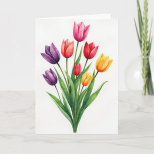 Aquarell-Blüten-Kunstkarte Karte