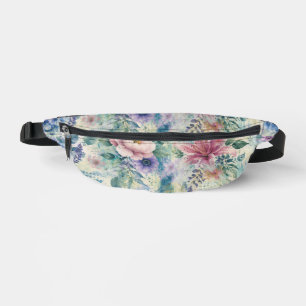 Aquarell-Blüten-Libellen-Muster Bauchtasche