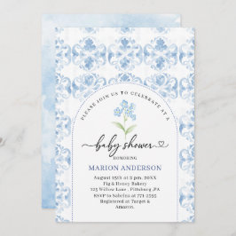 Aquarell Blütenblüten Baby Dusche Einladung