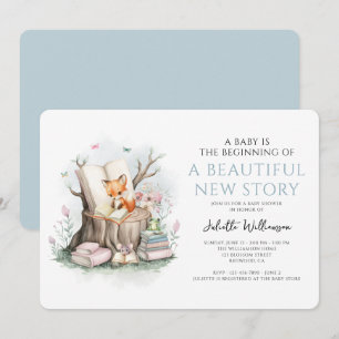 Aquarell Blütendusche Schöne neue Geschichte Baby  Einladung