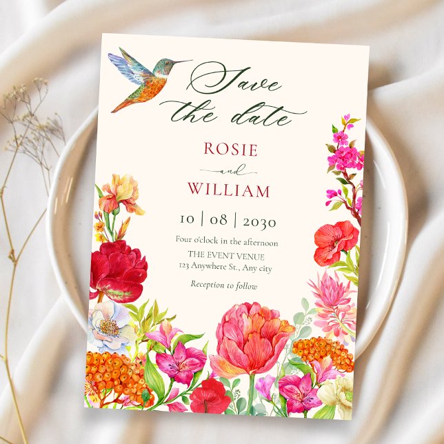 Aquarell-Blütenhochzeit Save The Date (Von Creator hochgeladen)
