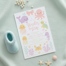 Aquarell-Bogen unter dem Meer Baby-Party