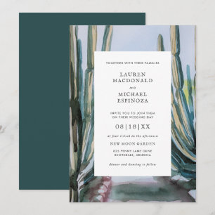 Aquarell Bohemian Kaktus Grüne Wüste Einladung