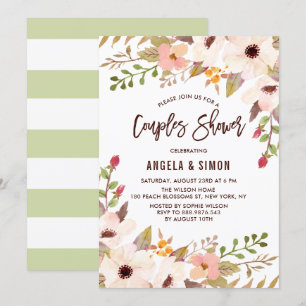 Aquarell Bohemische Blume Paare Dusche Einladung