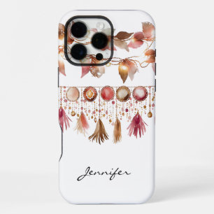 Aquarell Boho Blatt Feder Indian iPhone 16 Pro Max Hülle