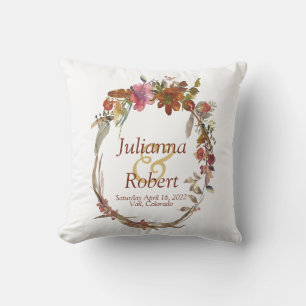 Aquarell-Boho-Blumen-Wurfkissen Kissen
