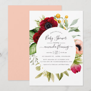 Aquarell Boho Floral Baby Shower Einladung