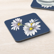 Aquarell Boho Floral Daisy Navy Weihnachtsgeschenk
